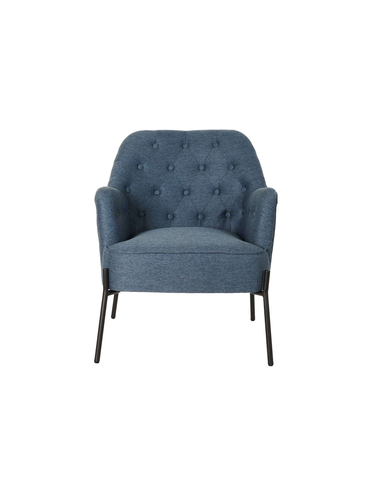 Fauteuil capitonné bleu