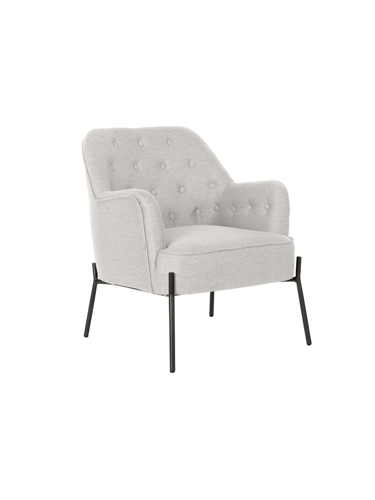 Fauteuil capitonné beige