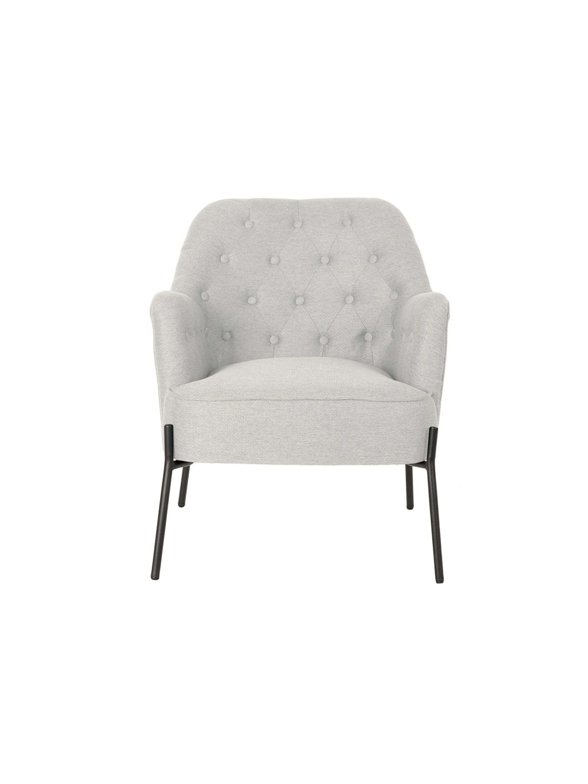 Fauteuil capitonné beige