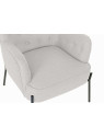 Fauteuil capitonné beige