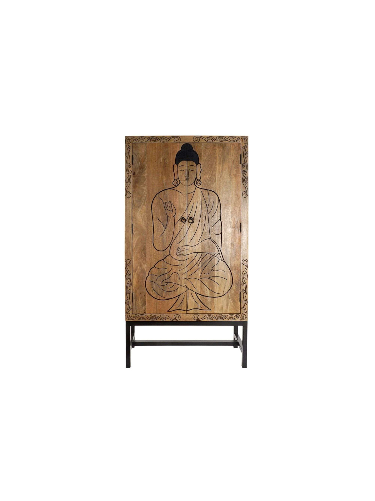 Armoire bois métal Bouddha