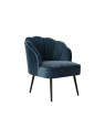 Chaise velours bleu canard