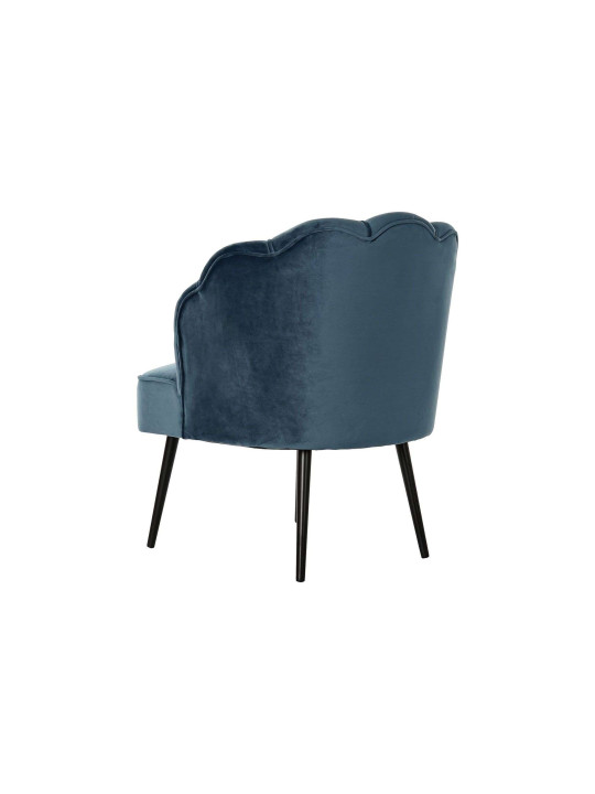 Chaise velours bleu canard