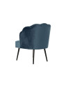 Chaise velours bleu canard