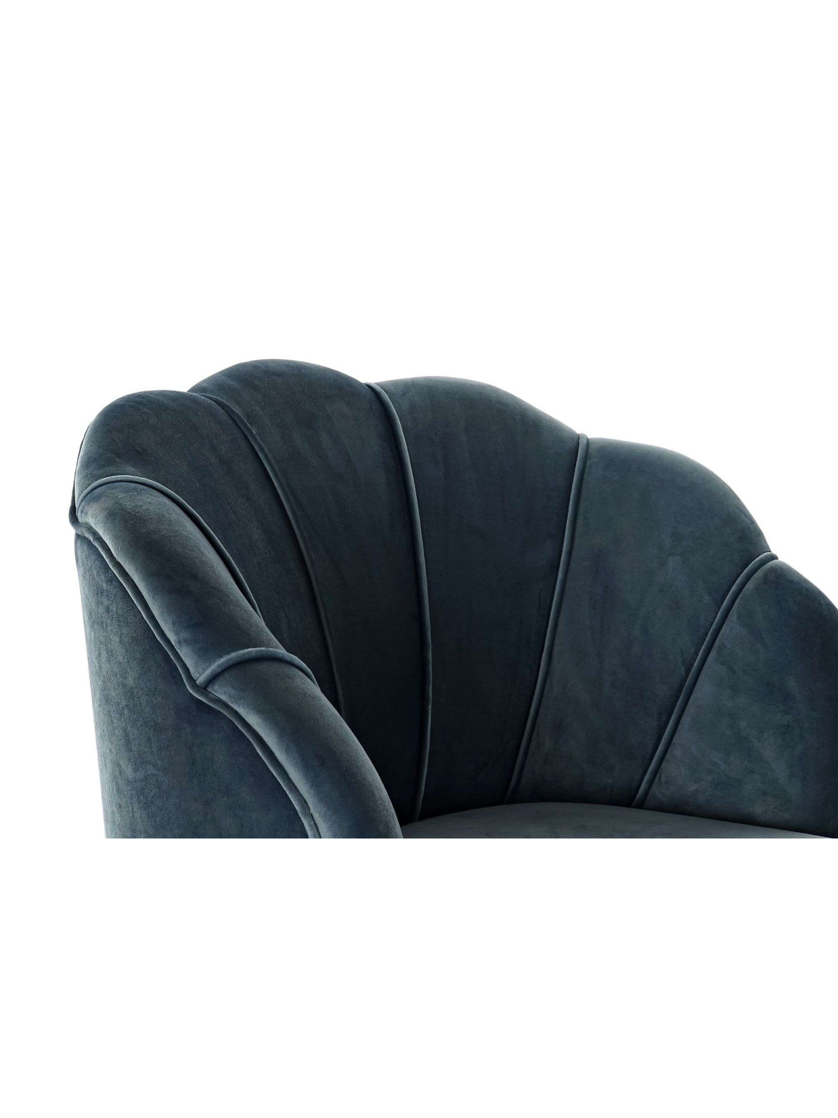 Chaise velours bleu canard