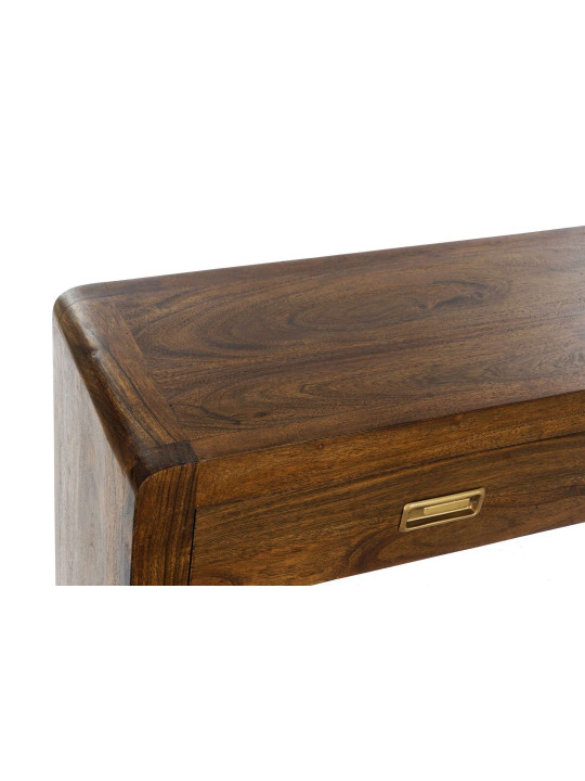 Console en bois naturel d'acacia marron 2 tiroirs