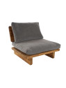 Fauteuil bas gris souris