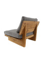 Fauteuil bas gris souris