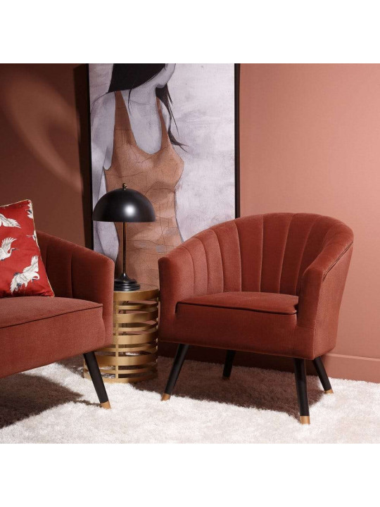 Fauteuil en velours tuile