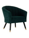 Fauteuil en velours bleu canard