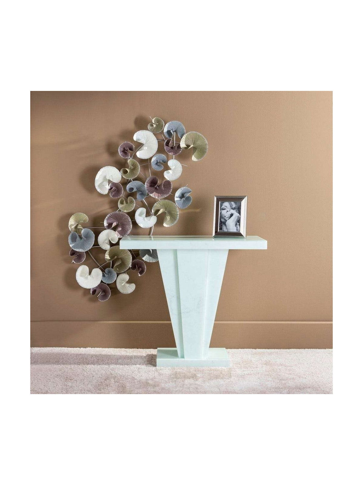 Console moderne marbre blanc