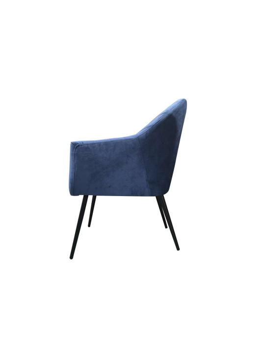 Fauteuil velours Vicky bleu pétrole