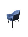 Fauteuil velours Vicky bleu pétrole