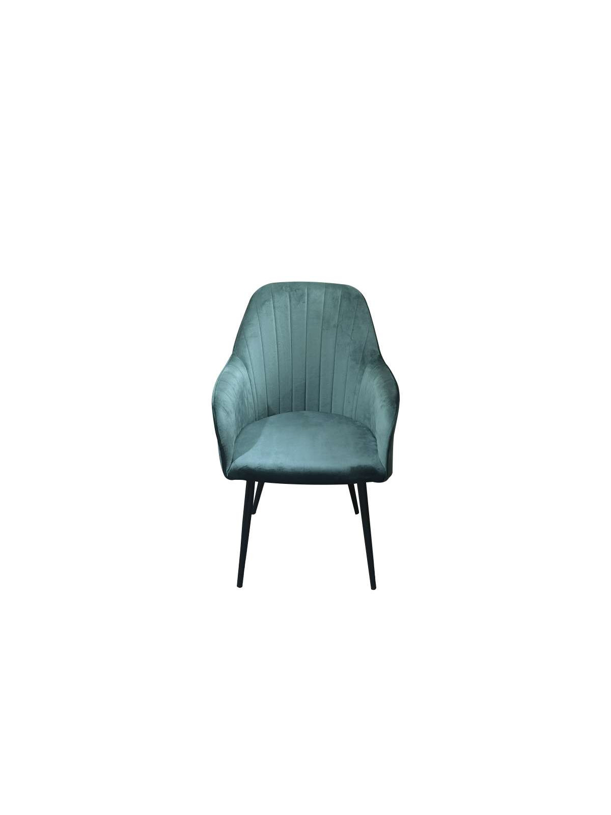 Fauteuil Lara velours vert émeraude