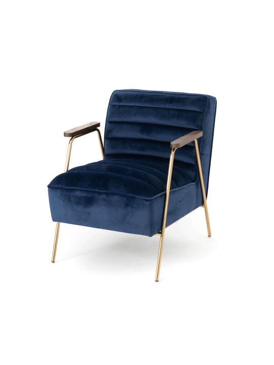 Fauteuil bleu nuit Hutch