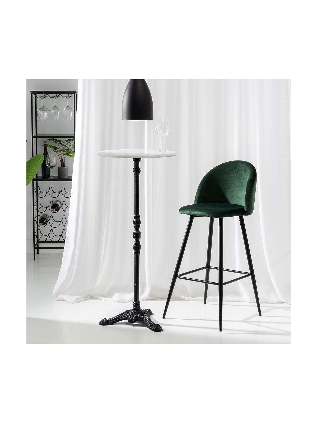 Haut tabouret vintage vert