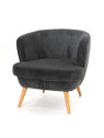 Fauteuil Dagmard Jasper gris côtelé