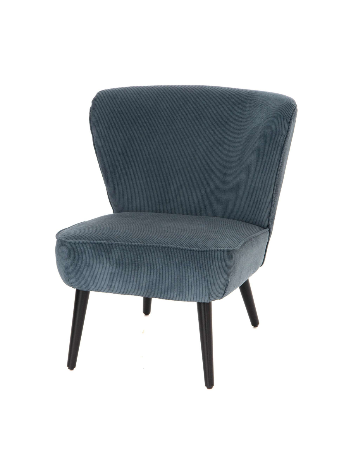 Fauteuil Coquille Bleu Côtelé