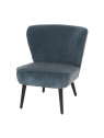 Fauteuil Coquille Bleu Côtelé