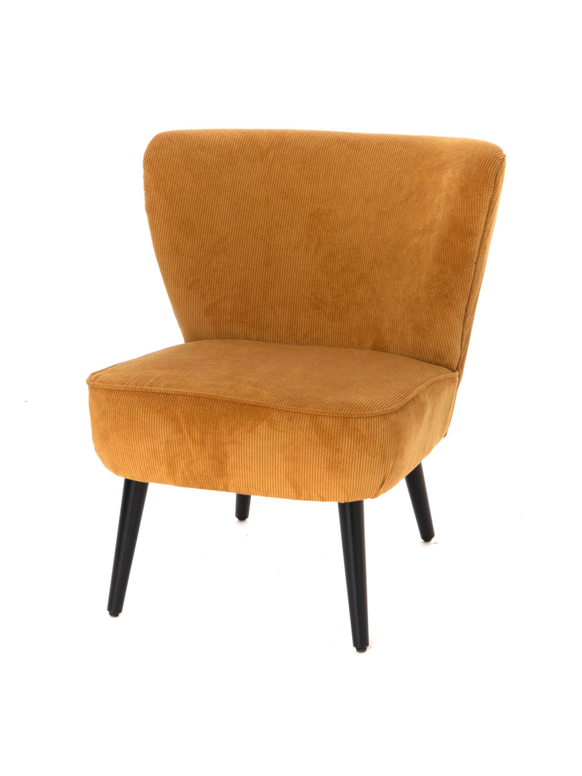 Fauteuil Coquille Jaune Côtelé