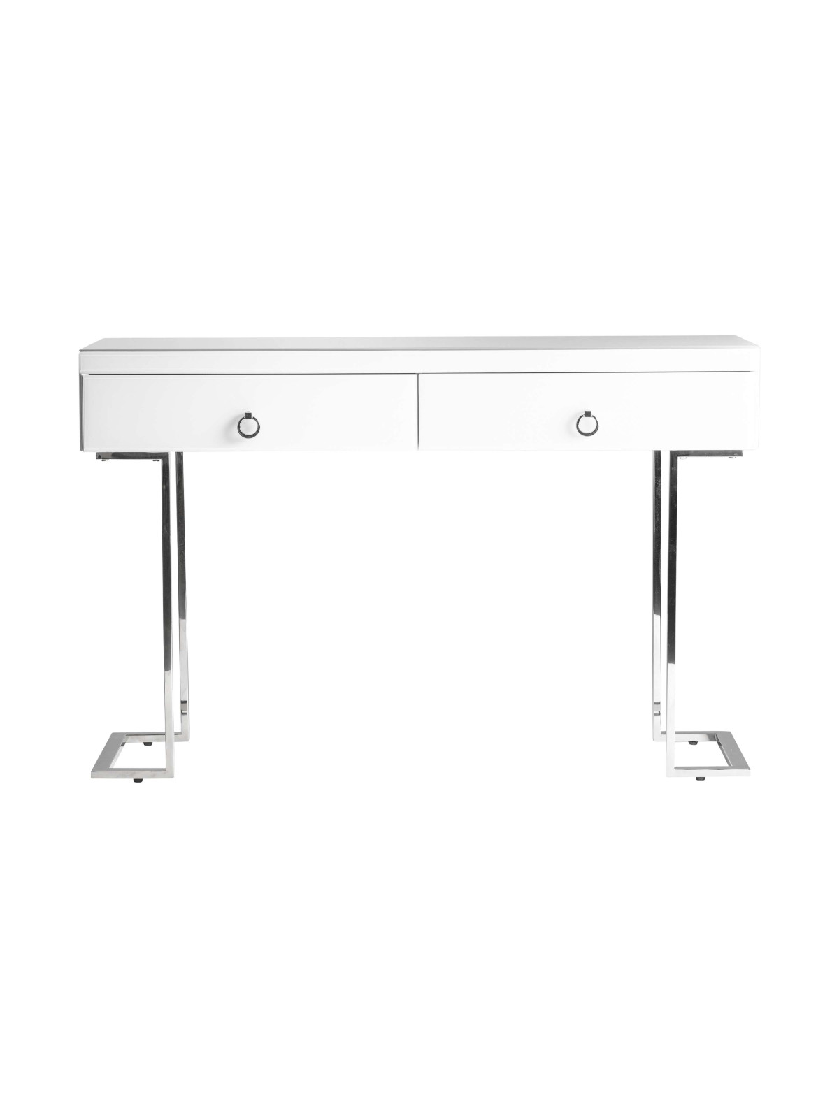 Console Fusion contemporaine blanc et or - 31657