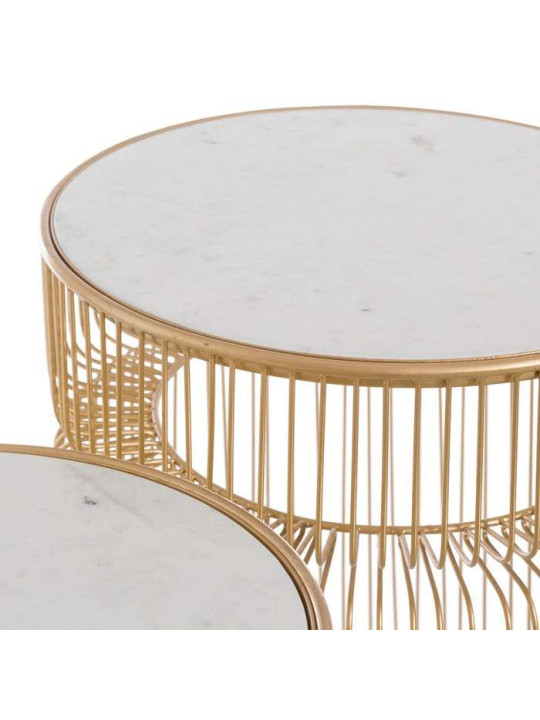 Ensemble de table d'appoint en marbre Emilie