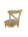 Chaise haute en bois et rotin