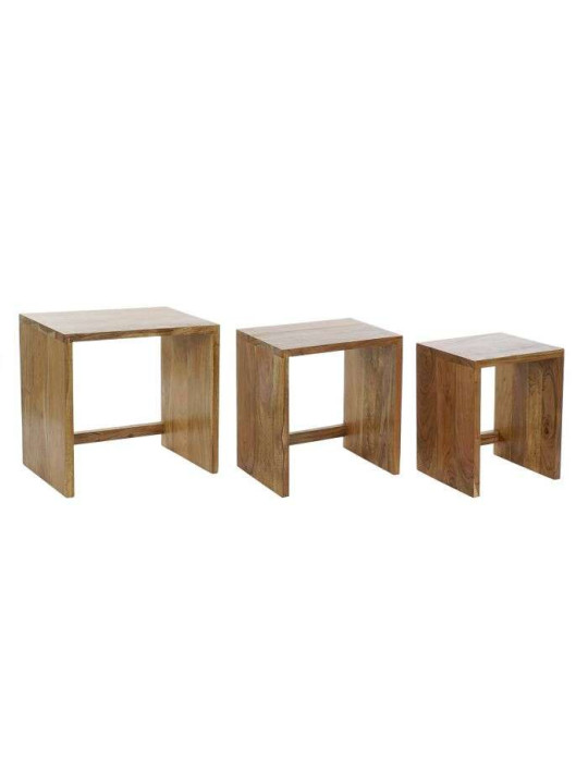 Lots de 3 tables d'appoint en bois d'acacia