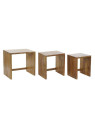 Lots de 3 tables d'appoint en bois d'acacia