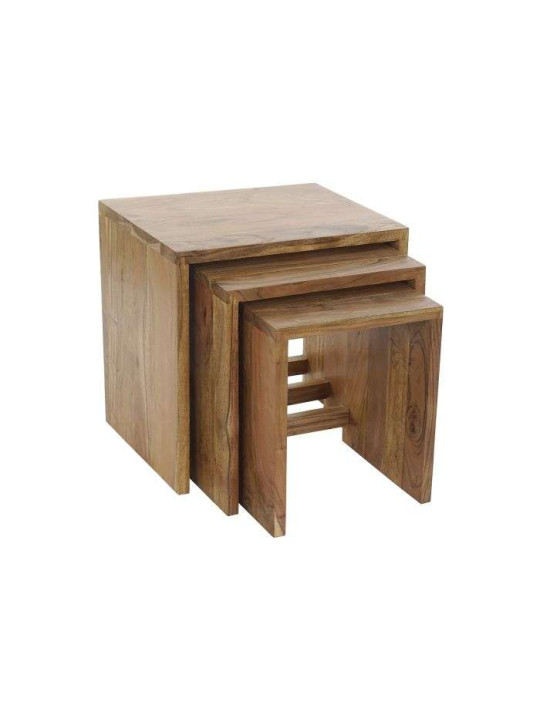 Lots de 3 tables d'appoint en bois d'acacia