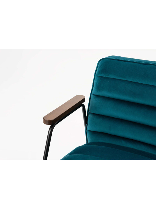 Fauteuil en velours bleu Amadeus