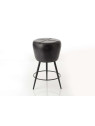 Tabouret Boston en cuir noir