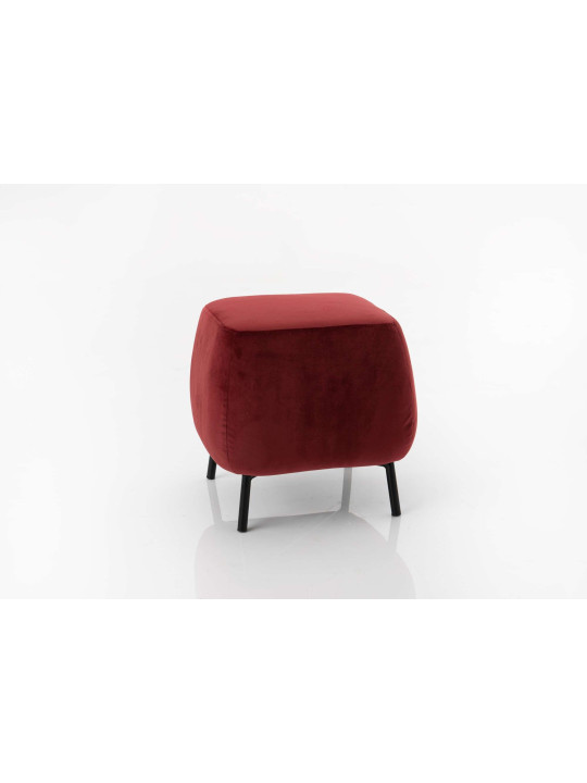 Pouf carré velours bordeaux