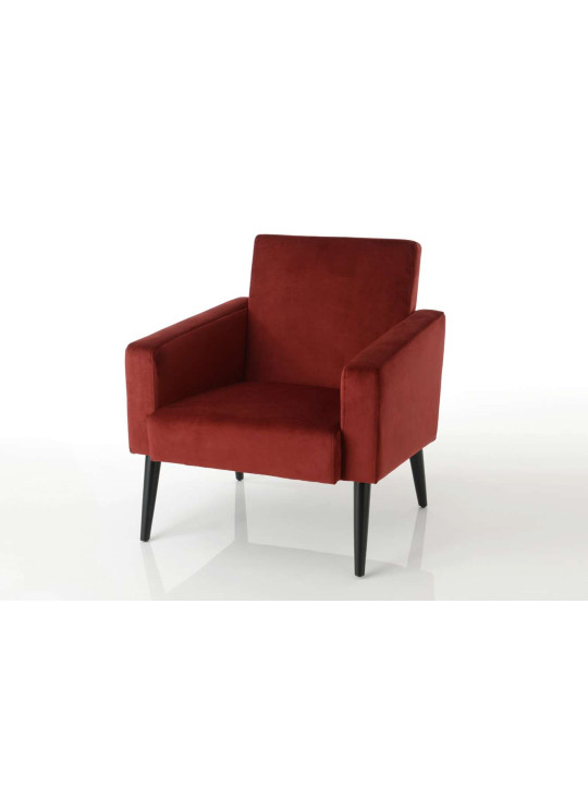 Fauteuil en velours Armand rouge