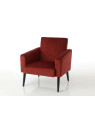 Fauteuil en velours Armand rouge