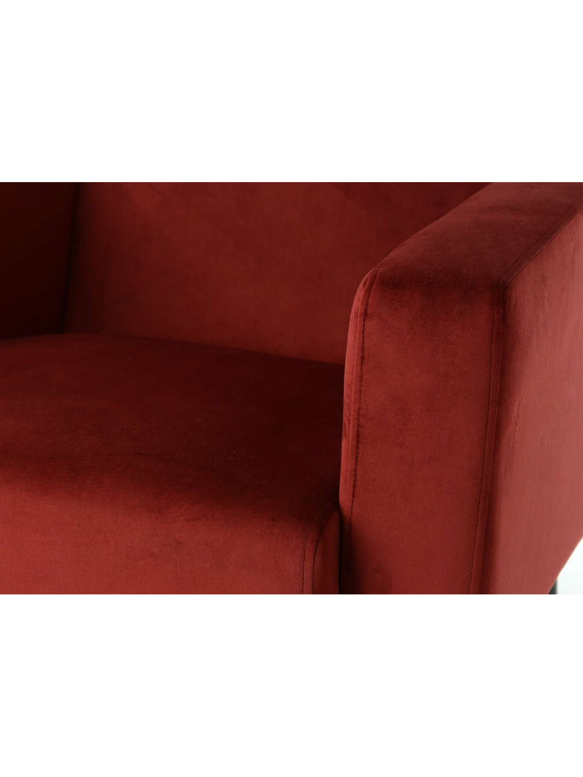 Fauteuil en velours Armand rouge