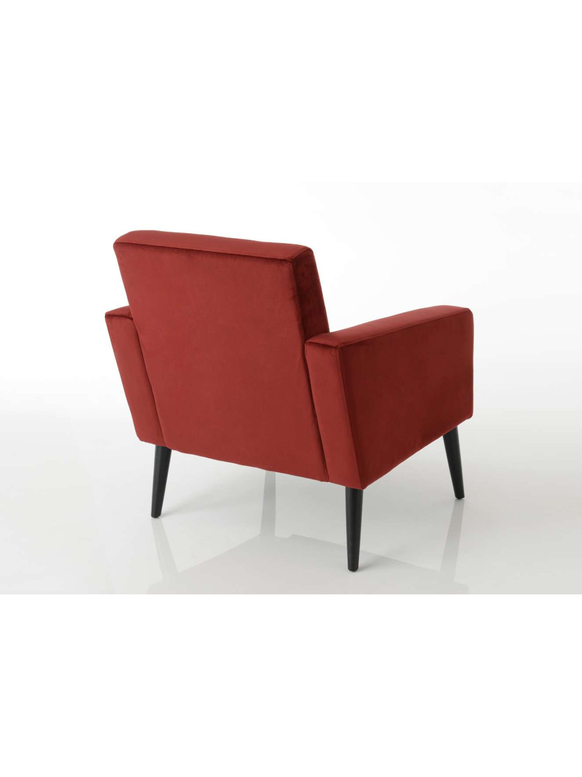 Fauteuil en velours Armand rouge