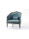 Fauteuil cabriolet bas bleu