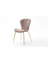 Chaise coquillage velours rose