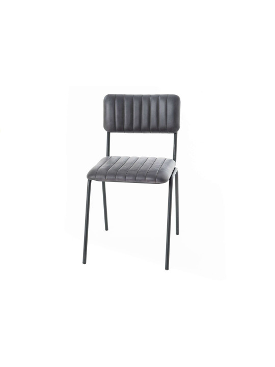 Chaises en cuir noir lot de 2