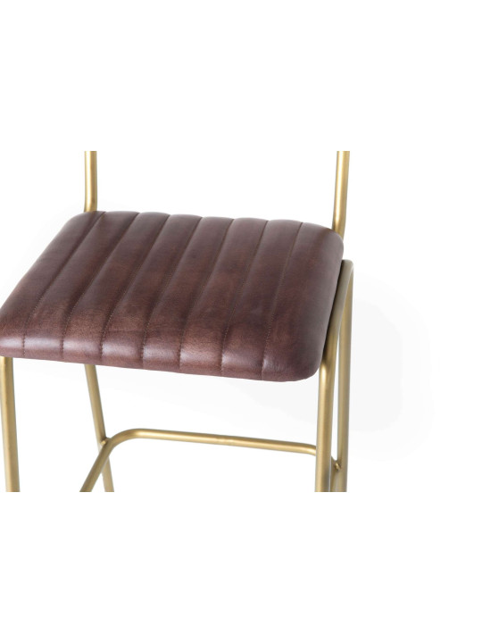 Chaise en cuir marron Amadeus