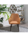 Fauteuil Lara velours orange