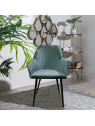 Fauteuil Lara velours vert émeraude