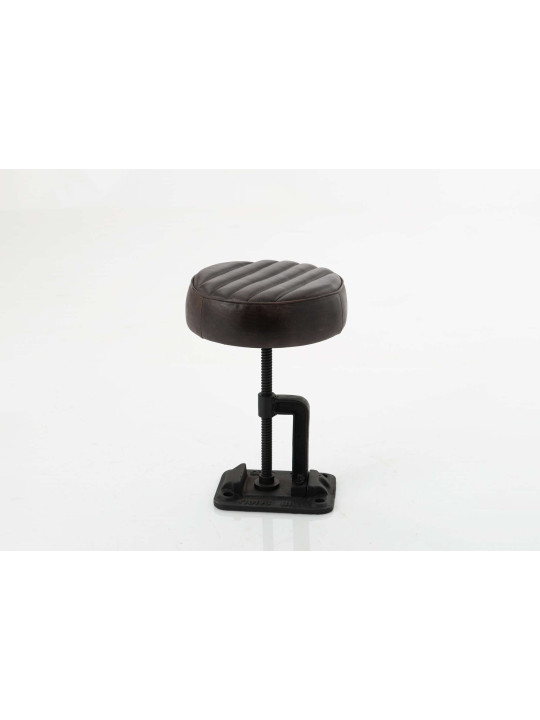 Tabouret en cuir noir Amadeus