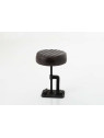 Tabouret en cuir noir Amadeus