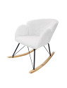 Rocking chair design Rhapsody tissu blanc effet laine bouclée