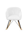 Rocking chair design Rhapsody tissu blanc effet laine bouclée