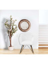 Rocking chair design Rhapsody tissu blanc effet laine bouclée