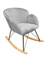 Rocking chair design Rhapsody tissu gris effet laine bouclée