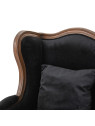 Fauteuil Cabriolet oreille velours noir Amadeus